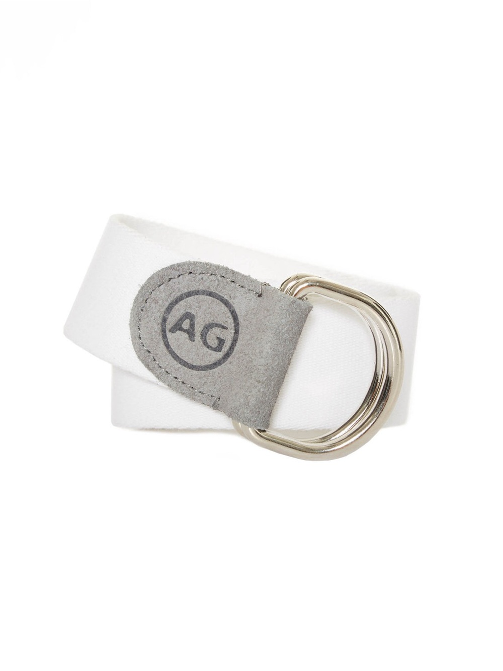 NWT Ag Adriano Goldschmied White Canvas Double-Ring Flagship Belt, size 30
